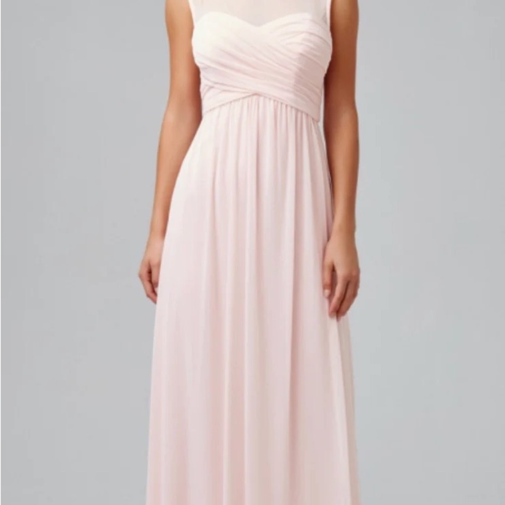 David's Bridal Pink Ruched Sweetheart‎ Gown
